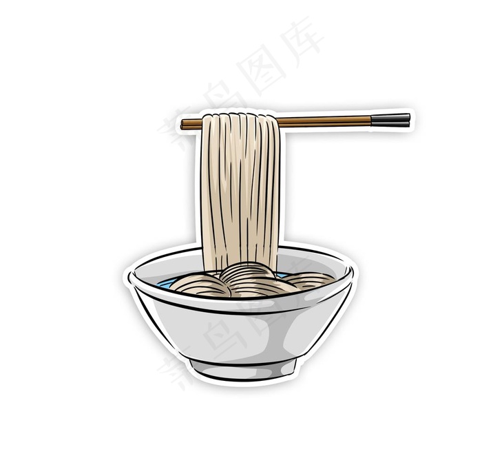 拉面面条面馆汤面卡通面条矢量图图片