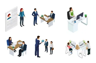 2.5D矢量商务办公图片
