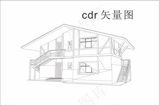 矢量房屋线条图图片