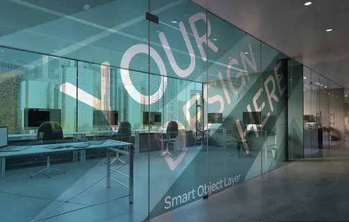 办公空间玻璃样机图片