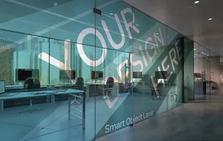 办公空间玻璃样机图片