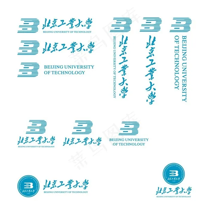 北京工业大学校徽校标新版图片ai矢量模版下载
