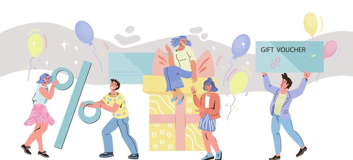 购物人物图片ai矢量模版下载