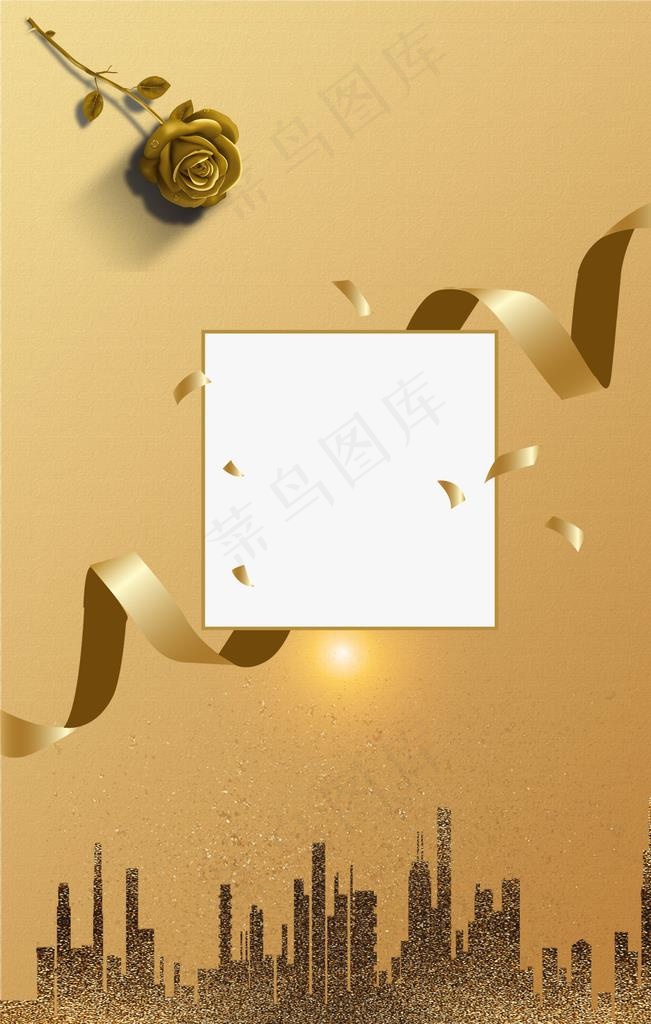 金色丝带背景图片