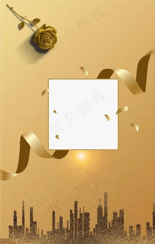金色丝带背景图片