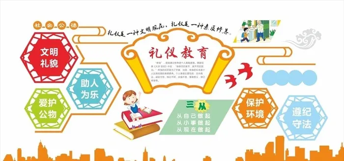 幼儿园中式文化墙图片cdr矢量模版下载