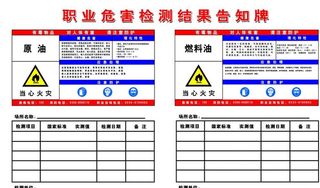 职业危害检测结告知牌图片