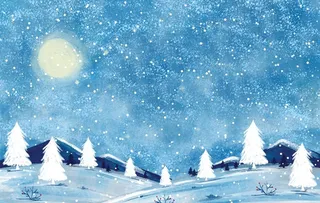 冬季雪景插画图案图片