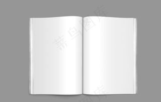 灰色背景翻开书本样机展示图片