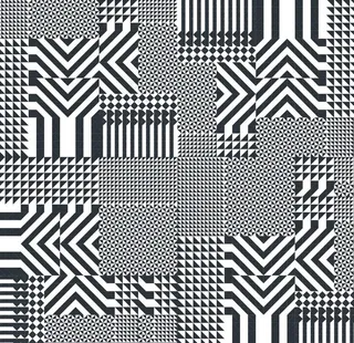 几何拼接印花图片