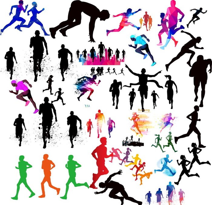 奔跑人物剪影图片