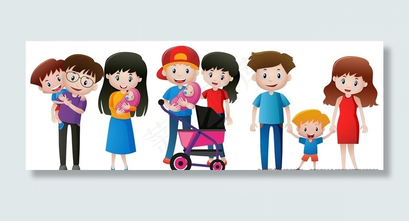 卡通快乐家庭图片
