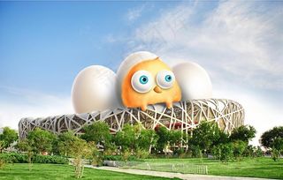 鸟巢孵蛋创意海报图片