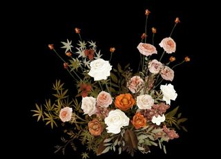 秋色系焦糖色婚礼花艺素材道具图片