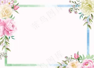 淡彩花边框图片