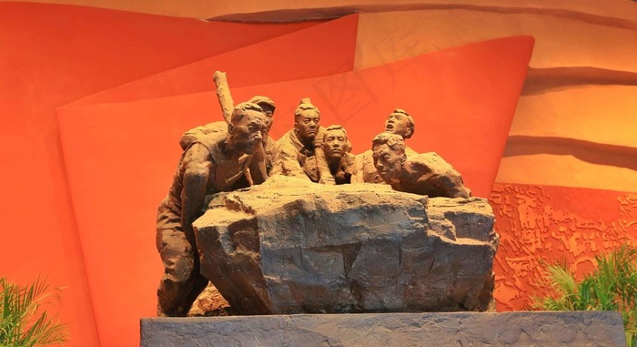 红旗渠雕塑图片