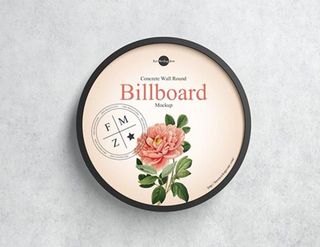 圆形广告牌样机模型图片