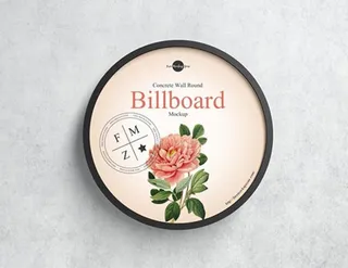 圆形广告牌样机模型图片