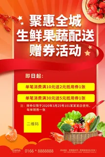 生鲜果蔬全城促销海报图片