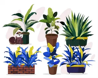 手绘植物矢量素材图片