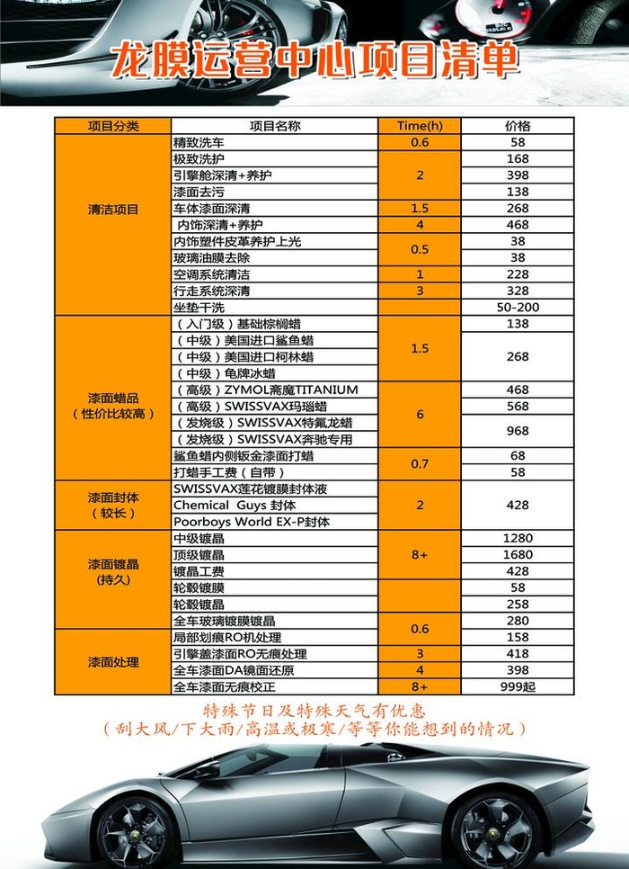 汽车价目表图片(2362x3366)psd模版下载