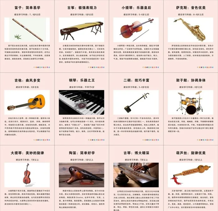 乐器介绍图片cdr矢量模版下载