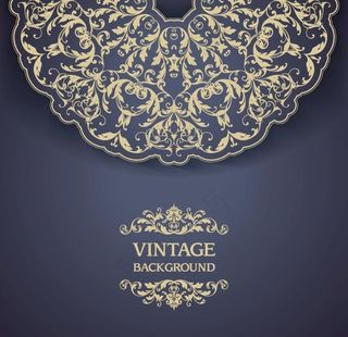 蓝色花纹卡片图片