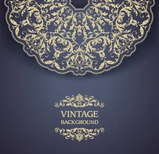 蓝色花纹卡片图片