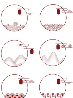 中国风边框中式古风山纹云纹祥云图片