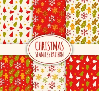 圣诞元素无缝背景图片