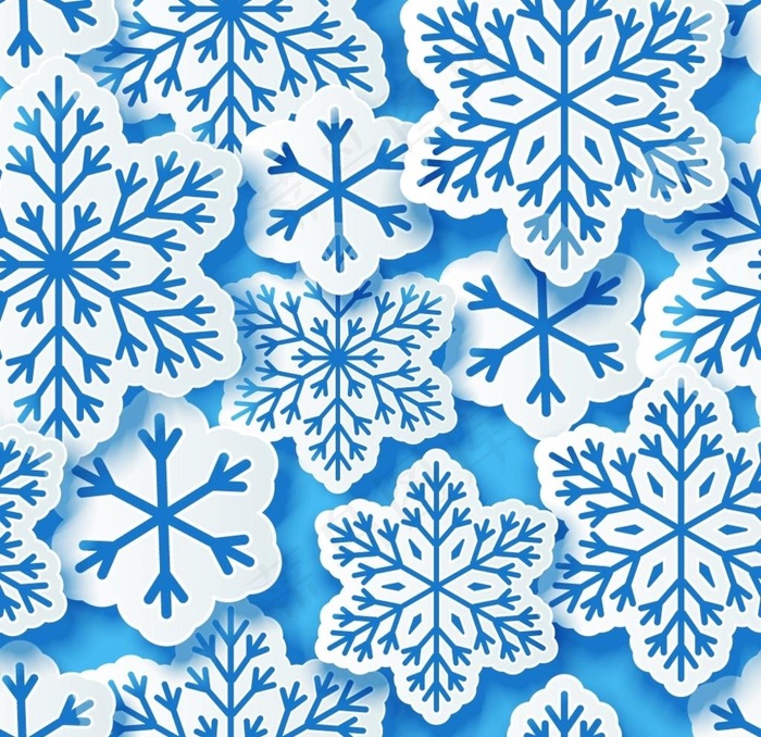 雪花无缝背景图片eps,ai矢量模版下载