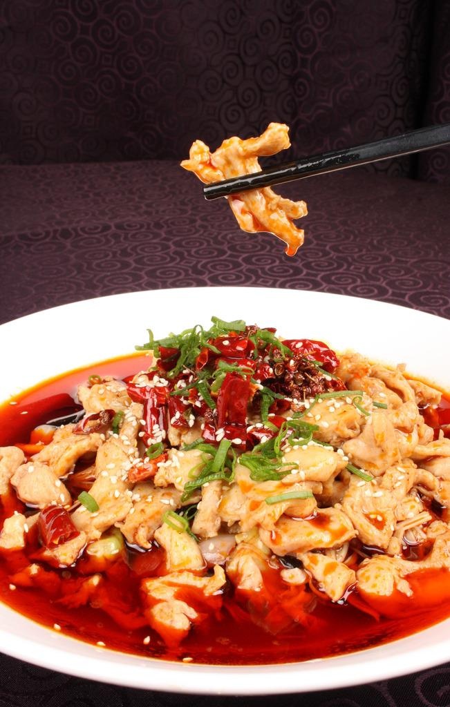水煮鸡肉图片