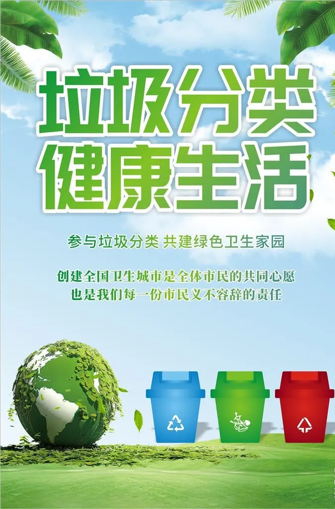 垃圾分类海报图片cdr矢量模版下载