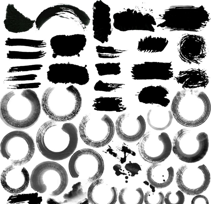 中国风毛笔笔刷素材分层图片