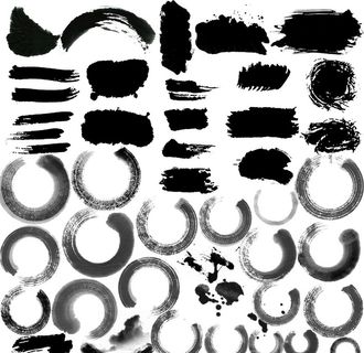 中国风毛笔笔刷素材分层图片