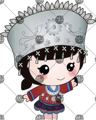 卡通苗族小姑娘图片