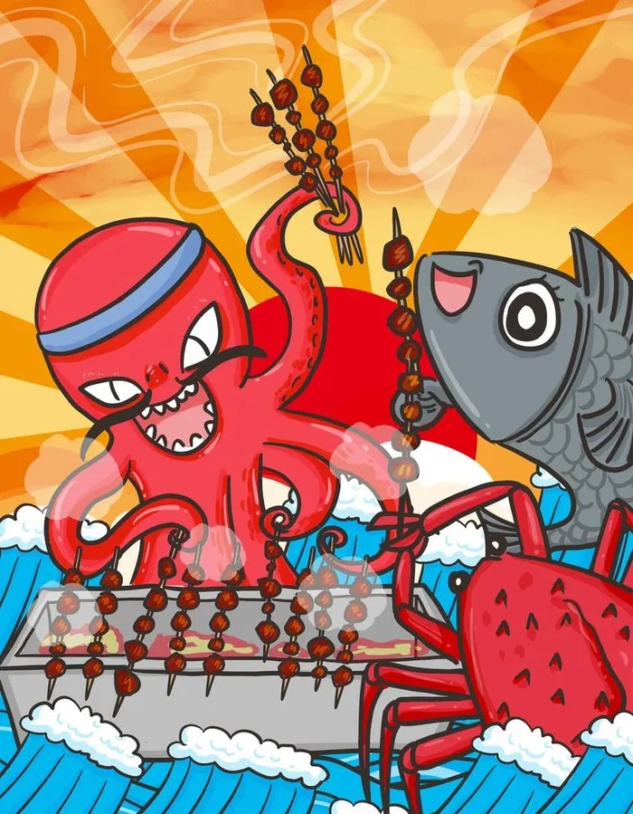 章鱼小丸子图片(3543x4698)psd模版下载