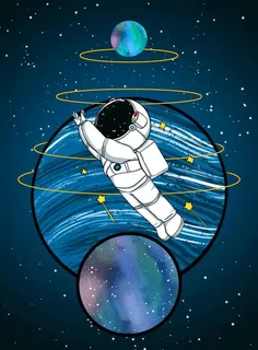 宇航员太空傲游儿童装饰画图片 宇航员太空傲游儿童装饰画图片