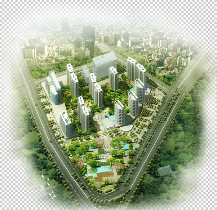 鸟瞰图图片psd模版下载