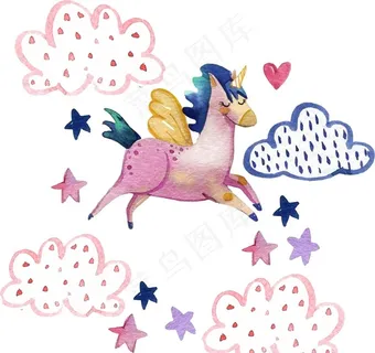 卡通独角兽图片