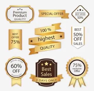 金色高档标签图片