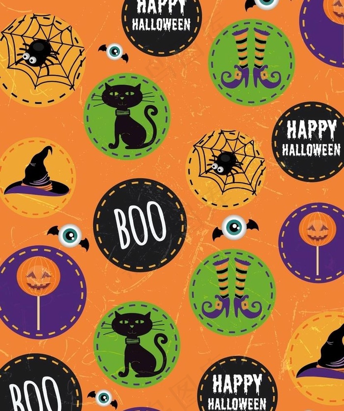 万圣节元素圆标图片