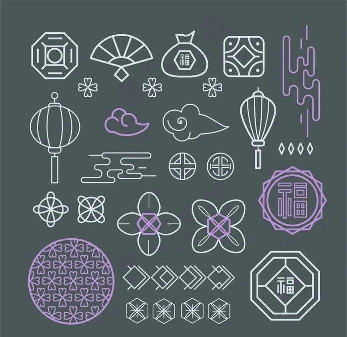 中国风元素图片ai矢量模版下载