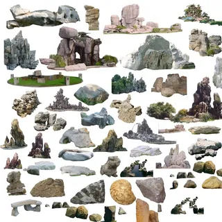 假山石头分层素材图片
