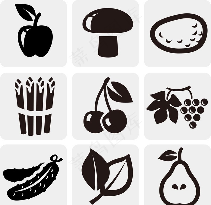 水果图标 蔬菜图标图片
