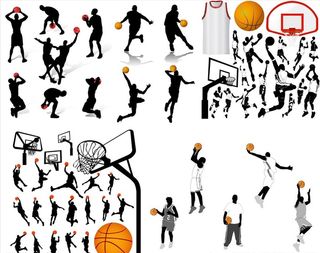 剪影打篮球图片