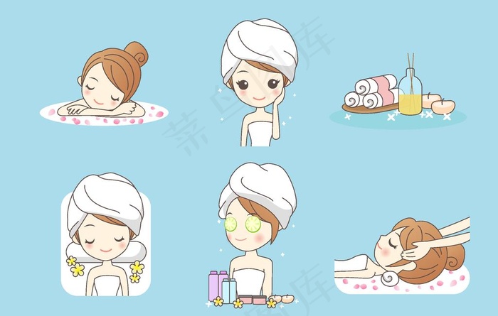 精致女孩美容护肤瑜伽图片