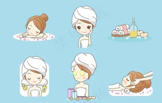 精致女孩美容护肤瑜伽图片