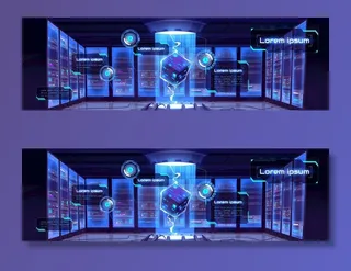 科技大数据海报矢量图片