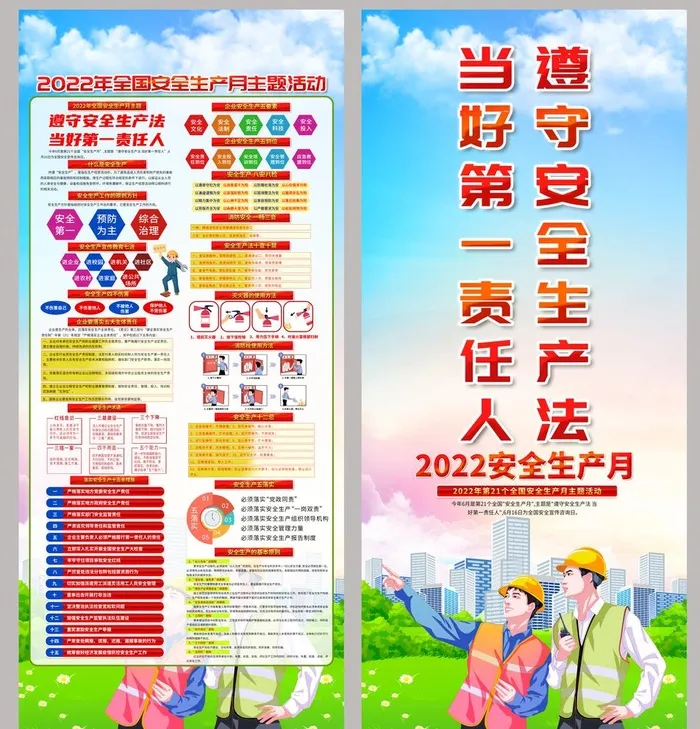 安全生产月展架图片(8134x8748)psd模版下载